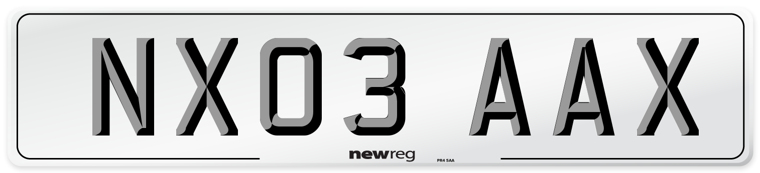 NX03 AAX Number Plate from New Reg